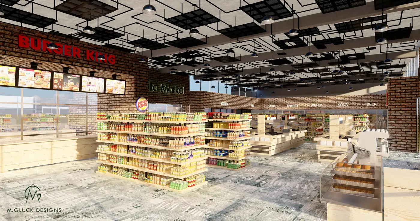 Well-organized retail product display at Bolla Market
